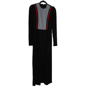 Sparrow Women's Black Knit Houndstooth Stretch Maxi Dress size S Omish Long